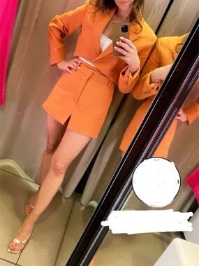 Suit set: High-Waist Tailored Skort and Cropped Blazer